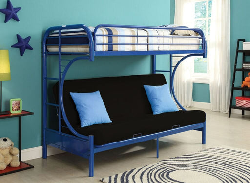 Acme Furniture - Eclipse Twin XL-Queen-Futon Bunk Bed in Blue - 02093BU - GreatFurnitureDeal