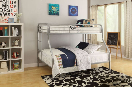 Acme Furniture - Tritan Twin XL/Queen Bunk Bed in Silver - 02052SI