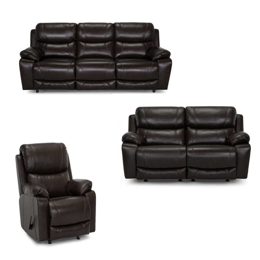 Franklin Furniture - Dayton 3 Piece Reclining Living Room Set in Antigua Dark Chocolate - 63542-LM 92-10-3SET - GreatFurnitureDeal
