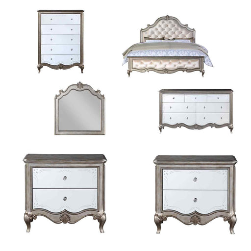 Acme Furniture - Esteban 6 Piece Queen Bedroom Set In Antique Champagne - 22200Q-6SET - GreatFurnitureDeal