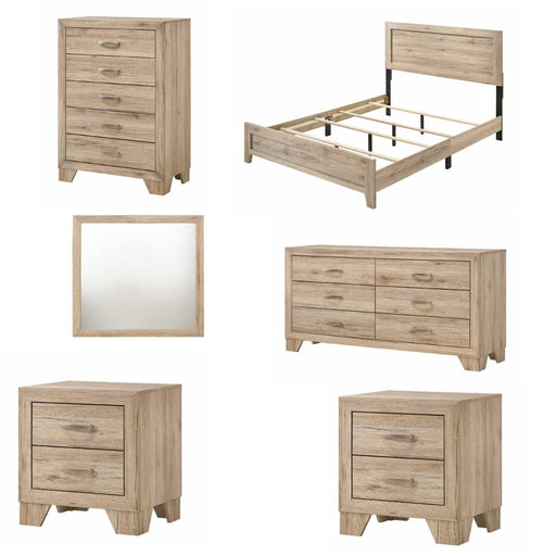 Acme Furniture - Miquell 6 Piece Eastern King Bedroom Set In Natural - 28037EK-6SET - GreatFurnitureDeal