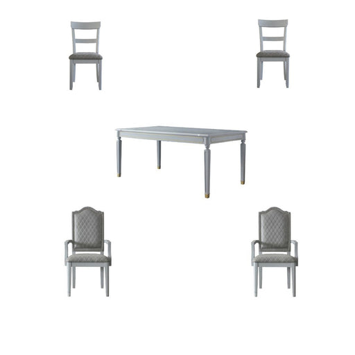 Acme Furniture - House Marchese 5 Piece Dining Room Set in Pearl Gray - 68860-5SET - GreatFurnitureDeal