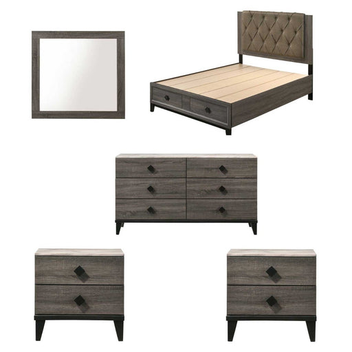 Acme Furniture - Avantika 5 Piece Eastern King Bedroom Set w-Storage In Gray Oak - 27667EK-5SET - GreatFurnitureDeal