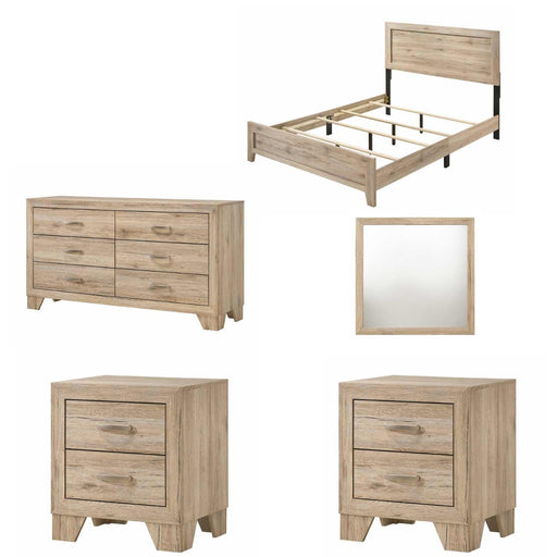 Acme Furniture - Miquell 5 Piece Eastern King Bedroom Set In Natural - 28037EK-5SET - GreatFurnitureDeal