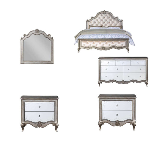Acme Furniture - Esteban 5 Piece California King Bedroom Set In Antique Champagne - 22194CK-5SET - GreatFurnitureDeal