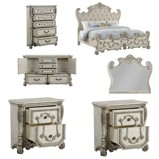 Acme Furniture - Braylee 6 Piece California King Bedroom Set  In Antique White - 27174CK-6SET - GreatFurnitureDeal