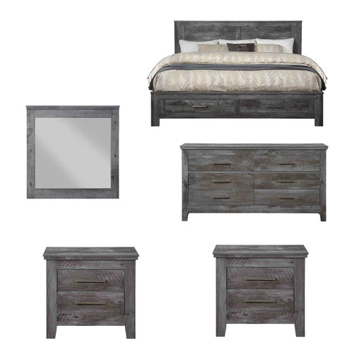 Acme Furniture - Vidalia 5 Piece Eastern King Bedroom Set w-Storage In Rustic Gray Oak - 27327EK-5SET - GreatFurnitureDeal