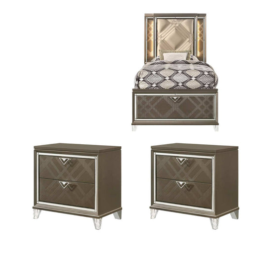 Acme Furniture - Skylar 3 Piece Full Bedroom Set w-Storage In Dark Champagne - 25335F-3SET - GreatFurnitureDeal