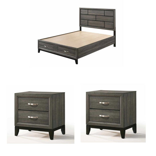 Acme Furniture - Valdemar 3 Piece Eastern King Bedroom Set w-Storage In Weathered Gray - 27057EK-3SET - GreatFurnitureDeal
