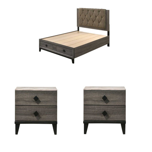 Acme Furniture - Avantika 3 Piece Queen Bedroom Set w-Storage In Gray Oak - 27670Q-3SET - GreatFurnitureDeal