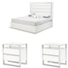 AICO Furniture - State St. 3 Piece Eastern King Upholstered Panel Bedroom Set in Glossy White - 9016000EKP-116-3SET