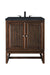 James Martin Furniture - Athens 30" Single Vanity Cabinet, Mid Century Acacia, w- 3 CM Charcoal Soapstone Quartz Top - E645-V30-MCA-3CSP - GreatFurnitureDeal