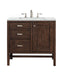 James Martin Furniture - Addison 30" Single Vanity Cabinet, Mid Century Acacia, w/ 3 CM Ethereal Noctis Quartz Top - E444-V30-MCA-3ENC - GreatFurnitureDeal