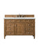 James Martin Furniture - Brittany 48" Saddle Brown Single Vanity w/ 3 CM Ethereal Noctis Quartz Top - 650-V48-SBR-3ENC - GreatFurnitureDeal