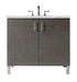James Martin Furniture - Metropolitan 36" Single Vanity, Silver Oak, w/ 3 CM Ethereal Noctis Quartz Top - 850-V36-SOK-3ENC - GreatFurnitureDeal