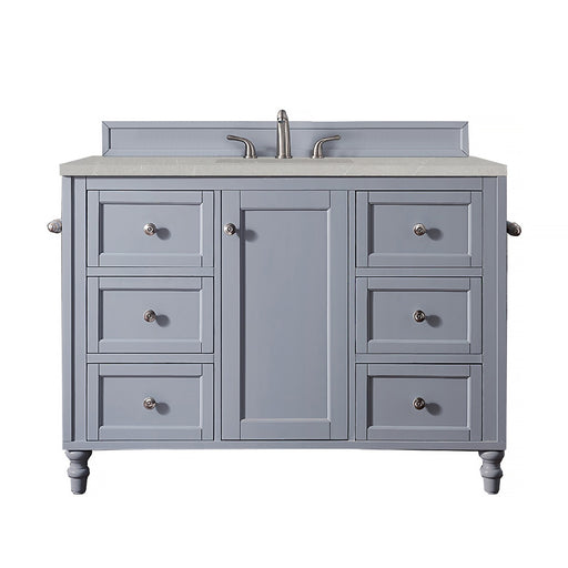 James Martin Furniture - Copper Cove Encore 48" Single Vanity, Silver Gray, w- 3 CM Eternal Serena Quartz Top - 301-V48-SL-3ESR - GreatFurnitureDeal