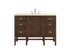 James Martin Furniture - Addison 48" Single Vanity Cabinet, Mid Century Acacia, w- 3 CM Eternal Marfil Quartz Top - E444-V48-MCA-3EMR - GreatFurnitureDeal