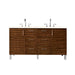 James Martin Furniture - Metropolitan 60" Double Vanity, American Walnut, w- 3 CM Eternal Marfil Quartz Top - 850-V60D-AWT-3EMR - GreatFurnitureDeal