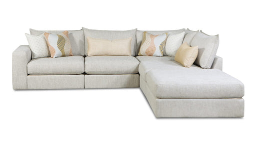 Southern Home Furnishings - Loxley Coconut Sectional in Cream/Green - 7004-11L 19KP 15 03 Loxley - GreatFurnitureDeal