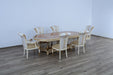 European Furniture - Valentina 9 Piece Dining Table Set in Beige and Gold - 51959-9SET - GreatFurnitureDeal