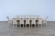 European Furniture - Valentina 11 Piece Dining Table Set in Beige and Gold - 51959-11SET - GreatFurnitureDeal