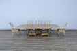 European Furniture - Valentina 5 Piece Dining Table Set in Beige and Gold - 51959-5SET