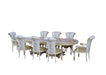 European Furniture - Valentina 7 Piece Dining Table Set in Beige and Gold - 51959-7SET