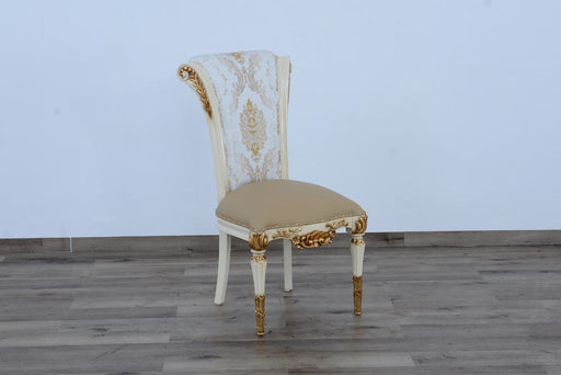 European Furniture - Valentina Side Chair in Beige and Gold - Set of 2 - 51959-SC - GreatFurnitureDeal
