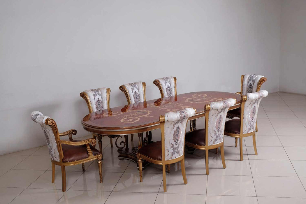 European Furniture - Valentina Dining Table in Brown - 51955-DT - GreatFurnitureDeal