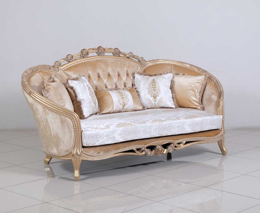 European Furniture - Valentina Luxury Loveseat in Dark Champagne - 45001-L - GreatFurnitureDeal