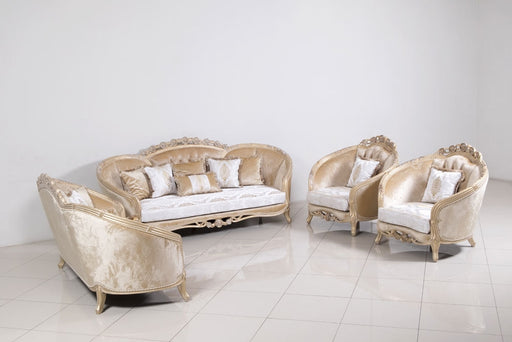 European Furniture - Valentina 3 Piece Luxury Living Room Set in Dark Champagne - 45001-S2C