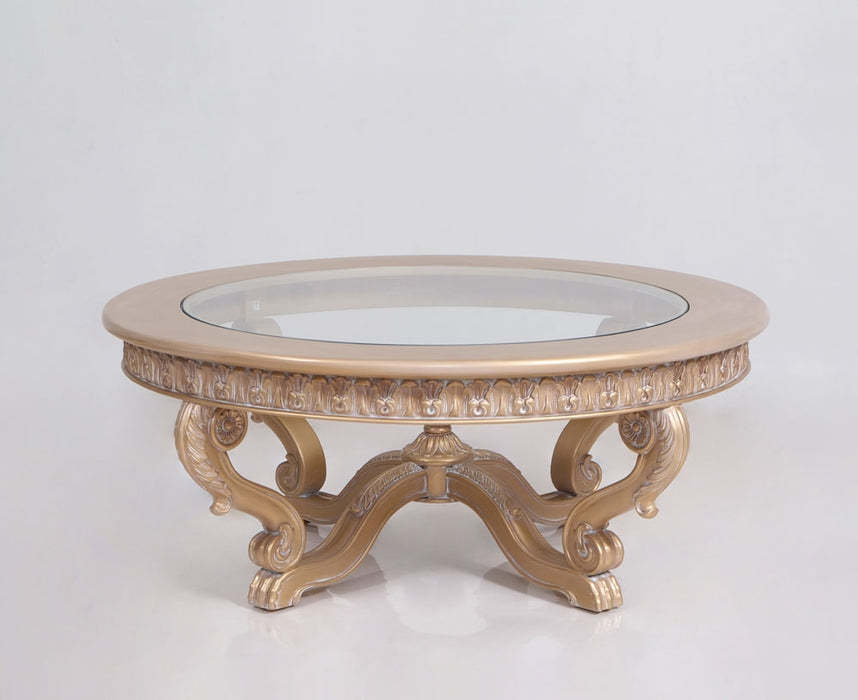 European Furniture - Valentina Luxury Coffee Table in Dark Champagne - 45001-CT