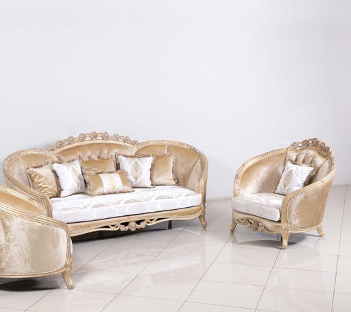 European Furniture - Valentina 2 Piece Luxury Sofa Set in Dark Champagne - 45001-SC