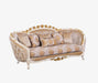 European Furniture - Valentine Luxury Sofa in Beige With Dark Gold Leafs - 45010-S - GreatFurnitureDeal