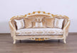 European Furniture - Valentine II Luxury Loveseat in Beige With Dark Gold Leafs - 45012-L - GreatFurnitureDeal