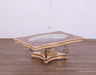 European Furniture - Valentine II Luxury Coffee Table in Beige With Dark Gold Leafs - 45012-CT - GreatFurnitureDeal