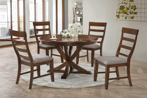Myco Furniture - Venice 5 Piece Round Dining Table Set in Cherry - VE200-T-5SET - GreatFurnitureDeal