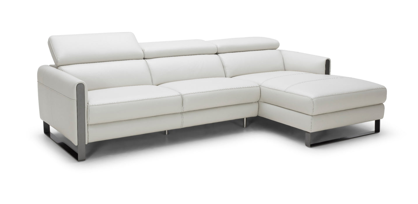 J&M Furniture - Vella Premium Leather Sectional In Light Grey Right hand Facing - 18277-RHFC