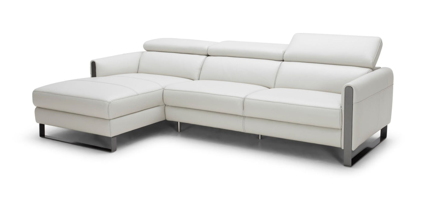 J&M Furniture - Vella Premium Leather Sectional In Light Grey Left hand Facing - 18277-LHFC
