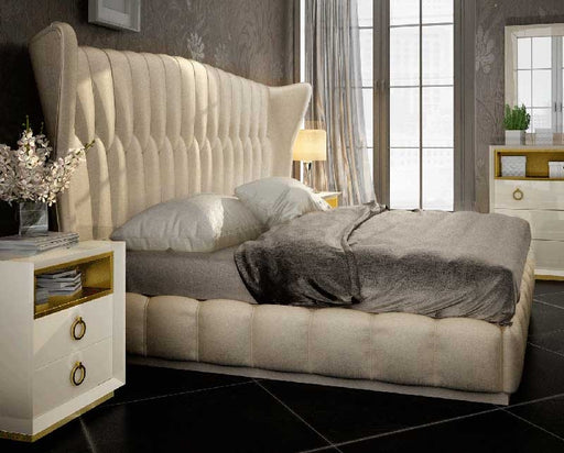 ESF Furniture - Velvet King Bed in Cream - VELVETBEDKS - GreatFurnitureDeal