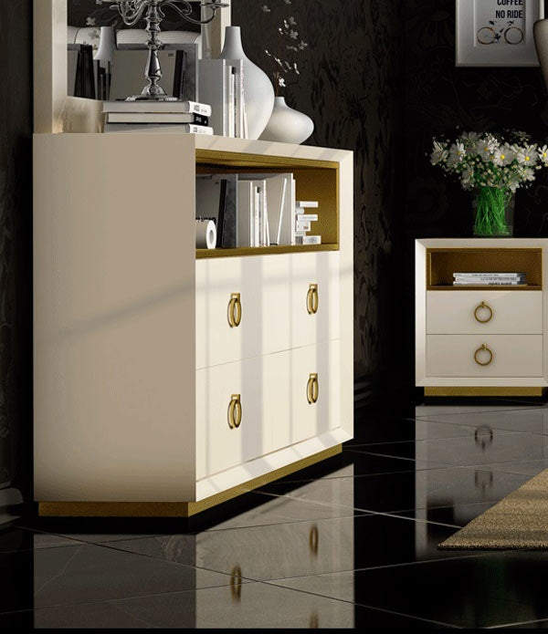 ESF Furniture - Velvet Double Dresser in Cream - VELVETDDRESSER - Double Dresser