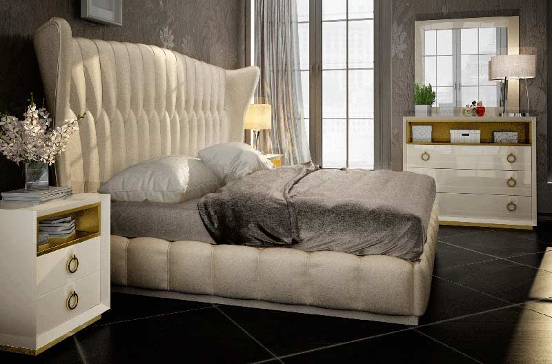 ESF Furniture - Velvet 6 Piece Queen Bedroom Set in Cream - VELVETQB-6SET ESF Furniture - Velvet 6 Piece Queen Bedroom Set in Cream - VELVETQB-6SET