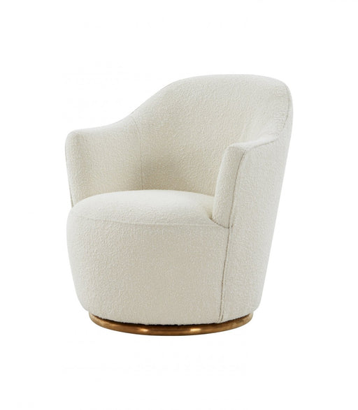 VIG Furniture - Modrest Vera Modern Sherpa Swivel Accent Chair - VGRHAC-542-WHT-CH - GreatFurnitureDeal