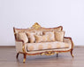 European Furniture - Veronica II Luxury Loveseat in Antique Walnut and Antique Dark Gold leaf - 47078-L - GreatFurnitureDeal
