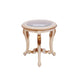 European Furniture - Veronica III Luxury End Table in Antique Beige and Antique Dark Gold Leafs - 47072-ET