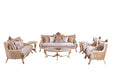 European Furniture - Veronica III 3 Piece Luxury Occasional Table Set in Antique Beige and Antique Dark Gold leaf - 47072-CT-ET - GreatFurnitureDeal