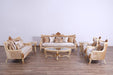 European Furniture - Veronica III 2 Piece Luxury Sofa Set in Antique Beige and Antique Dark Gold leaf - 47072-SC - GreatFurnitureDeal