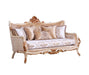 European Furniture - Veronica III Luxury Loveseat in Antique Beige and Antique Dark Gold leaf - 47072-L - GreatFurnitureDeal