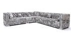 VIG Furniture - Divani Casa Fredrick Modern Grey Crushed Velvet Sectional Sofa - VG2T1117-GRY - GreatFurnitureDeal