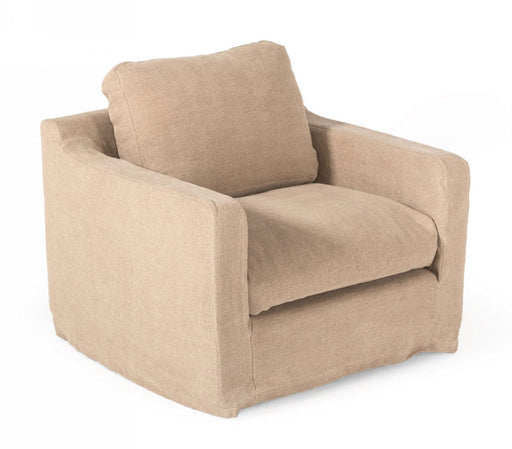 VIG Furniture - Divani Casa Admiral - Modern Classic Sand Fabric Armchair - VGAFSH12-07-1P - GreatFurnitureDeal